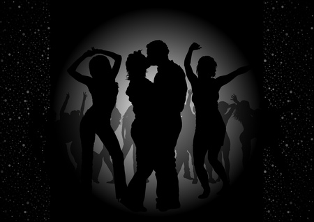 Dance Party Invitation - Black Background Illustrationのイラスト素材