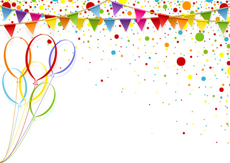 Colorful Celebration Background with Party Balloons - Colored Illustrationのイラスト素材