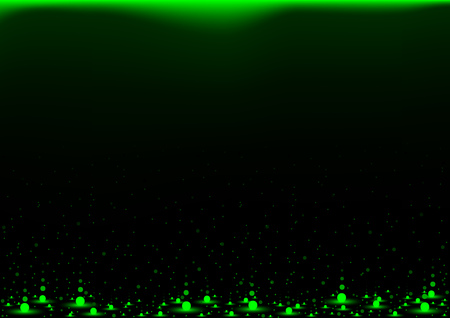 Green Falling Neon Balls Background - Abstract Illustrationのイラスト素材