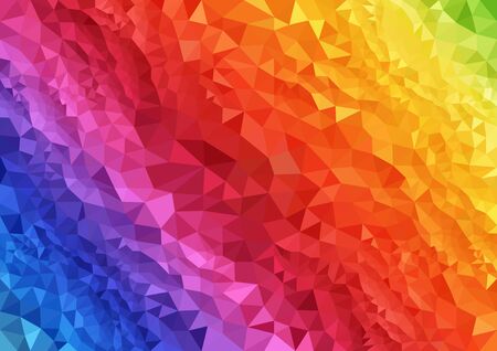 Abstract Rainbow Geometric Background with Triangular Polygons - Illustrationのイラスト素材