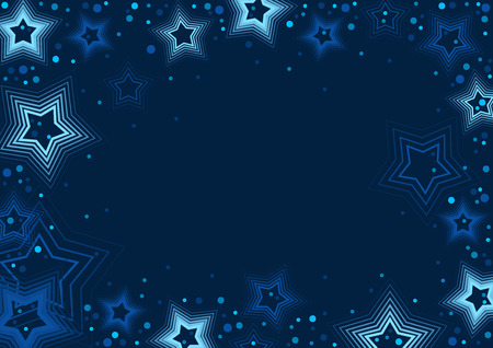 Blue Stars Background - Christmas Pattern Illustration, Vectorのイラスト素材