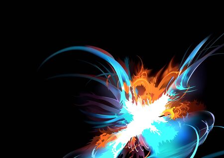 Abstract colorful light beam- detailed artistic illustration.のイラスト素材