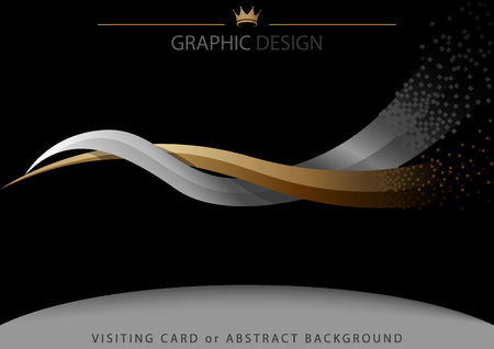 Abstract Background with Two Intertwined Stripes - Modern Illustration for Graphic Design or Visiting Card or Leaflet, Vectorのイラスト素材