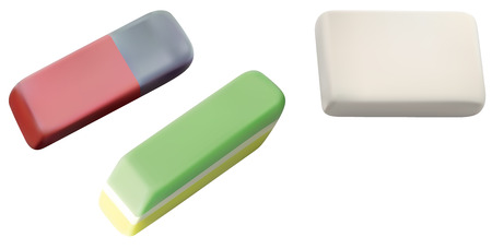 School Eraser Set Isolated on White Background - Detailed Illustration, Vectorのイラスト素材