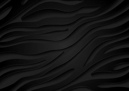 Black Embossed Zebra Pattern with Three-dimensional Effect - Animal Structure Background in Abstract Illustration, Vector Graphicのイラスト素材