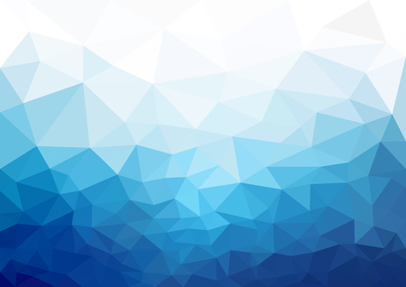 Geometric Blue Cold Texture Background - Mosaic Triangular Pattern in Blue Tones for Your Graphic Illustration, Vectorのイラスト素材