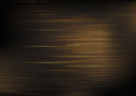 Golden Square Pattern on Dark Background - Detailed Halftone Illustration in Golden Shades on Dark Background for Graphic Design, Vectorのイラスト素材