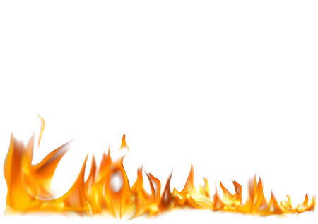 Realistic Fire Flames on White Background - Detailed Illustration for Your Graphic Projects, Vectorのイラスト素材