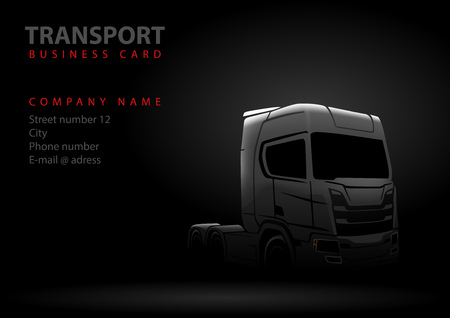 Drawing of Truck Silhouette on Black Background - Abstract Illustration for Graphic Design, Business Card, Flyer and Moreのイラスト素材