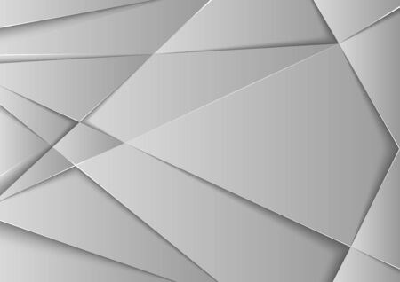 Abstract Gray Metallic Futuristic Geometric Background - Modern Template Illustration for Brochure or Flyer or Business Card or Banner and etc., Vectorのイラスト素材