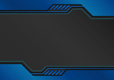 Blue Abstract Tech Background with Decorative Diagonal Linear Pattern - Modern Geometric Graphic Illustration, Vectorのイラスト素材