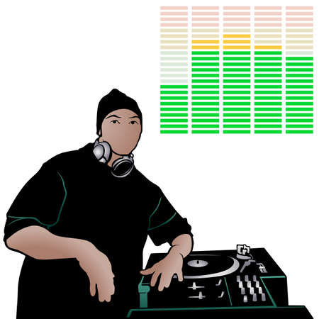 Disc Jockey Rap Music - Colored Illustration, Vectorのイラスト素材