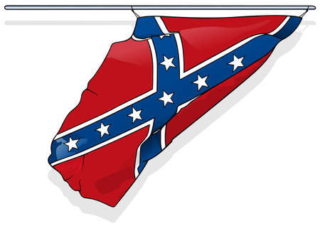 Flag of Confederate States Army in USA - Colored Illustration Isolated on White Background, Vector Graphicのイラスト素材