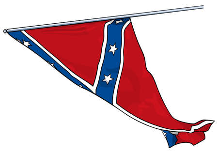 Flag of Confederate States Army in USA - Colored Illustration Isolated on White Background, Vector Graphicのイラスト素材