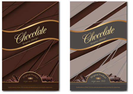 Mockup for Chocolate Package Design and Advertising - Colored Illustrations isolated on White Background, Vectorのイラスト素材
