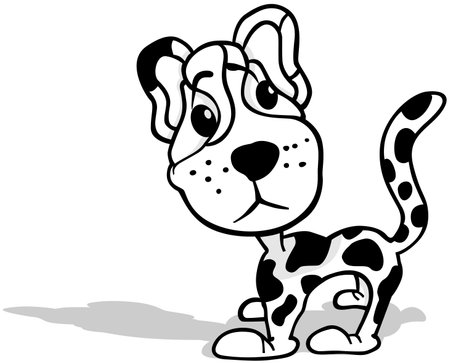 Drawing of a Cute Leopard with its Head Turned - Cartoon Illustration Isolated on White Background, Vectorのイラスト素材