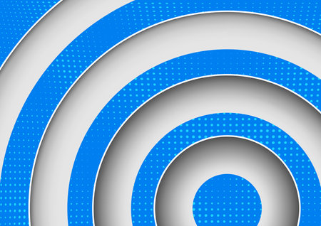 Background with Blue Pop-art Pattern and Circle Layers with Drop Shadow - Abstract Colored Illustration, Vectorのイラスト素材