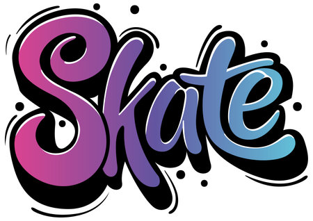 Colorful Graffiti Inscription - Colored Illustration Isolated on White Background, Vectorのイラスト素材