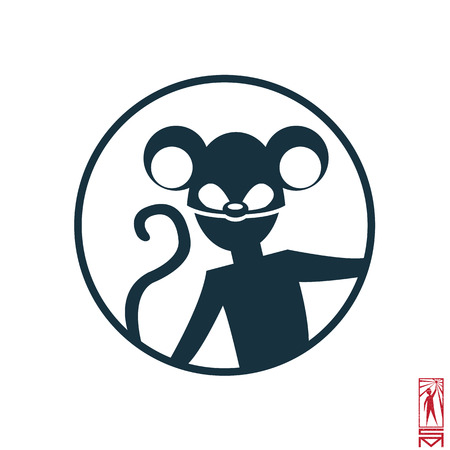 Man Person Basic body position Stick Figure Icon silhouette vector sign,Happy Chinese New Year, new year, monkey, year of the monkey 2016, a monkey, a symbol of Chinese, Oriental,のイラスト素材