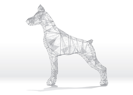 Abstract polygonal image of a Doberman.のイラスト素材