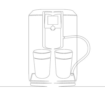 One continuous single line art doodle coffee  machine.のイラスト素材