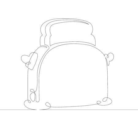 One continuous single line art doodle toaste.のイラスト素材