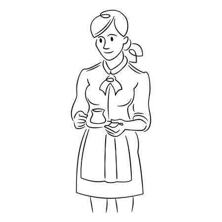 Young Girl Woman Waiter With A Tray Of Hot Drink Flat Sketch Line Design Style Minimal Artline Ink Vector Illustration のイラスト 素材 ストックフォト 写真素材のstock Foto ストックドットフォト Young Girl Woman Waiter With A Tray Of Hot Drink Flat Sketch Line Design Style Minimal Artline Ink Vector Illustration のイラスト 素材 ストックフォト 写真素材のstock Foto ストックドットフォト