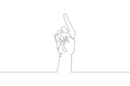 Wrist. Palm gesture. Different position of the fingers. Sign and symbol of gestures. One continuous drawing line  single hand drawn art doodle isolated minimal illustration.のイラスト素材