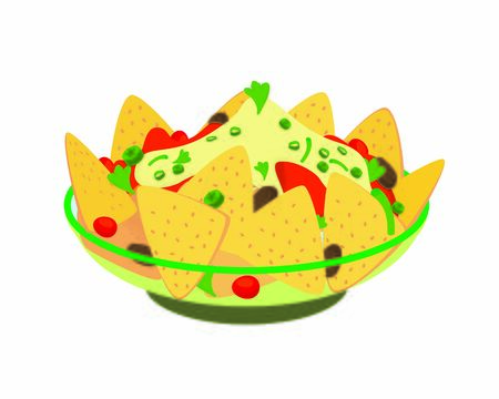 Detailed Nachos the Mexican Food Illustrationのイラスト素材