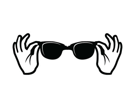 Cool and Classy Gesture with Glassesのイラスト素材