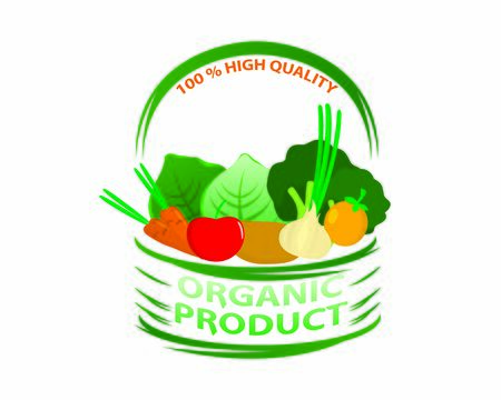 High Quality and Healthy Organic Product Symbolのイラスト素材