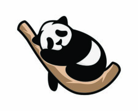 Lazy and Sleepy Panda Illustrationのイラスト素材