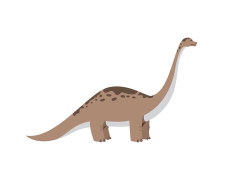 Detailed Standing Brontosaurus the Jurassic Animal Illustrationのイラスト素材