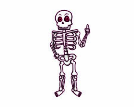 Friendly Skeleton Giving Recommendation and Thumbs Up Gestureのイラスト素材
