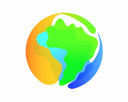 Globe combined with Brazil or South America Island Illustrationのイラスト素材