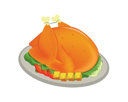 Detailed Roasted Turkey for Thanksgiving Illustrationのイラスト素材