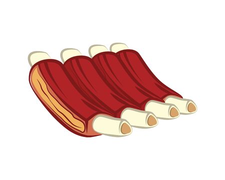 Detailed Delicious Grilled Ribs Illustrationのイラスト素材