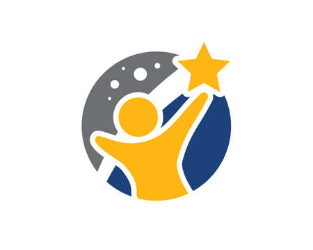 A Man Reaching Starsのイラスト素材