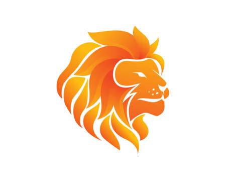 Flaming Fire Lion Head Vectorのイラスト素材