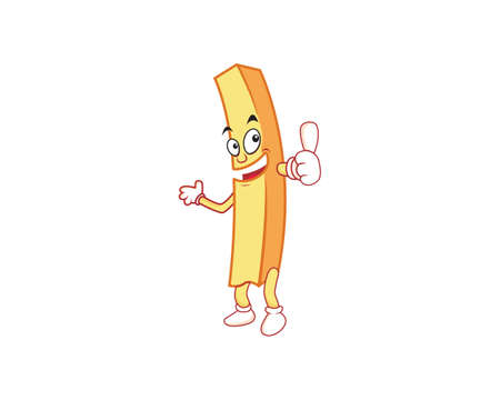 Friendly French Fries Character with Recommending Gestureのイラスト素材