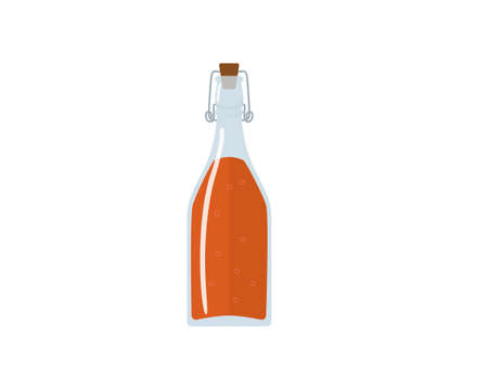 a Bottle of Kombucha Drink Illustration Vectorのイラスト素材
