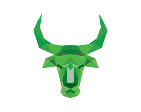 Calm Bull Head Polygonal Illustration Vectorのイラスト素材