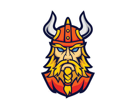 Viking Head Mascot Illustration Vectorのイラスト素材