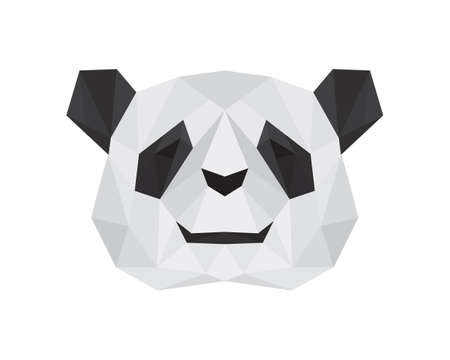 Front Head Panda Polygonal Illustration Vectorのイラスト素材