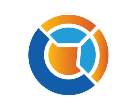 Abstract Business and Technology with Geometrical Slices Symbol Vectorのイラスト素材