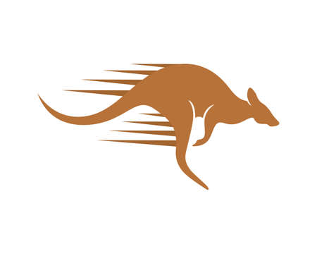 Fast Kangaroo and Kangaroo Jumping Quickly visualized with Silhouette Styleのイラスト素材