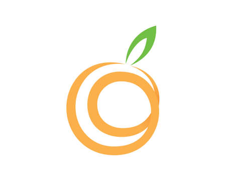 Orange Swirling and Shaping C Letter Illustrationのイラスト素材