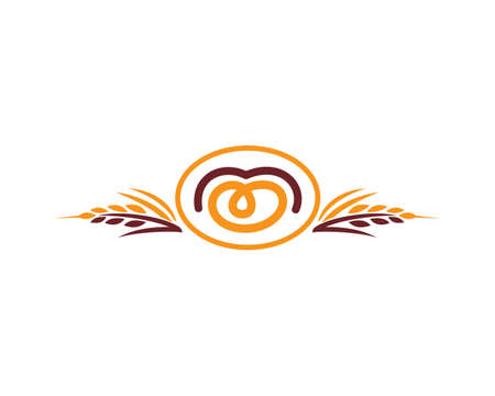 Wheat combined with Pretzel as Symbolization of Bakery Symbolのイラスト素材