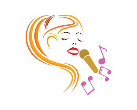 Woman Singing Illustration visualized with Simple Illustratioのイラスト素材