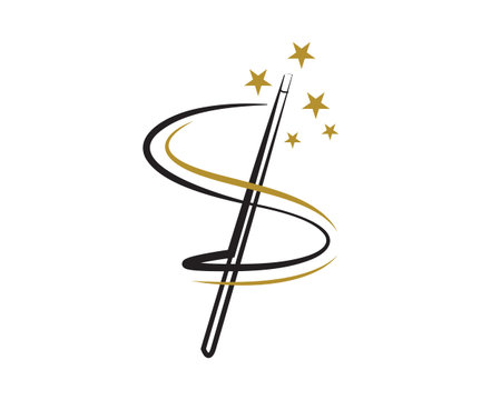 Magic Wand Flared with Stars Illustration visualized with Simple Illustrationのイラスト素材